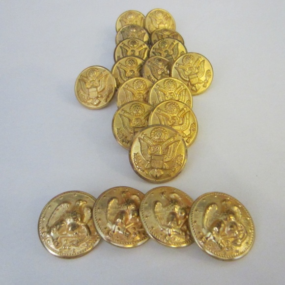 Brass American Waterbury Button Co Conn E Pluribus Unum Superior Buttons - Picture 9 of 12